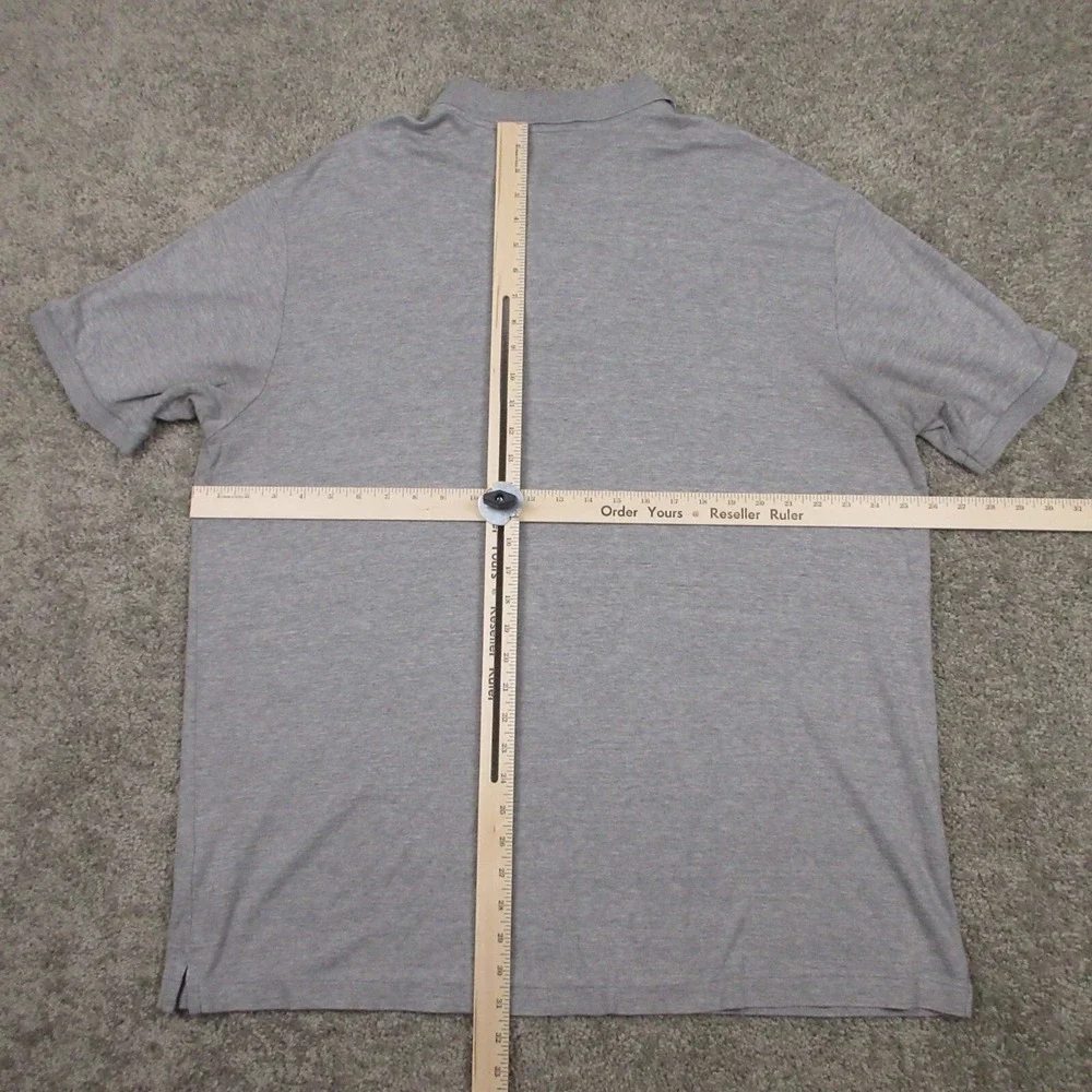 Polo Ralph Lauren Shirt Mens 2XLT‎ Gray Heather Brown Pony Logo Rugby Golf